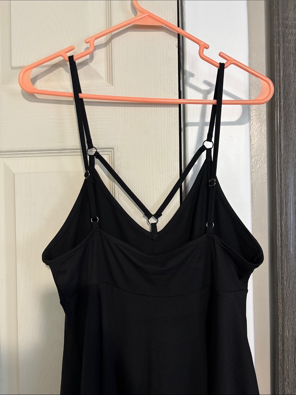 Black Strappy Women's Swing Cami Top - Picture 3 of 4